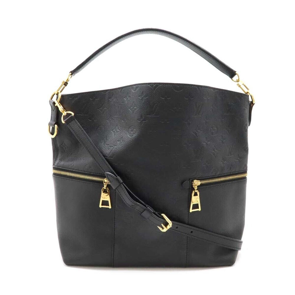 LOUIS VUITTON Monogram Empreinte Melie Shoulder Bag Hobo Noir Black